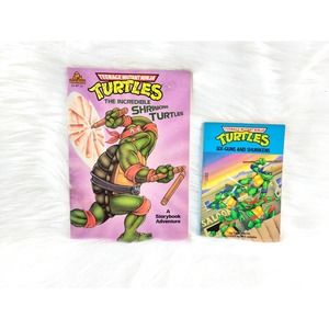 2 Vintage 1990 Teenage Mutant Ninja Turtles Picture Book